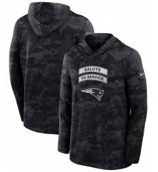Men New England Patriots Black 2026 Salute to Service Sideline Lightweight Hoodie Dri FIT Long Sleeve Top Men New England Patriots Black 2026 Salute to Service Sideline Lightweight Hoodie Dri FIT Long Sleeve Top