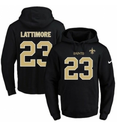 NFL Mens Nike New Orleans Saints 23 Marshon Lattimore Black Name Number Pullover Hoodie NFL Mens Nike New Orleans Saints 23 Marshon Lattimore Black Name Number Pullover Hoodie
