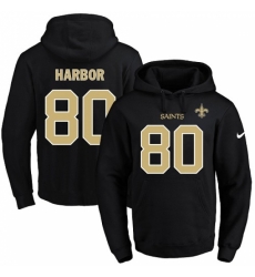 NFL Mens Nike New Orleans Saints 80 Clay Harbor Black Name Number Pullover Hoodie NFL Mens Nike New Orleans Saints 80 Clay Harbor Black Name Number Pullover Hoodie
