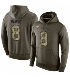 NFL Nike New Orleans Saints 8 Archie Manning Green Salute To Service Mens Pullover Hoodie NFL Nike New Orleans Saints 8 Archie Manning Green Salute To Service Mens Pullover Hoodie
