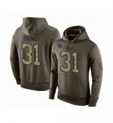 Football Mens New York Giants 31 Michael Thomas Green Salute To Service Pullover Hoodie Football Mens New York Giants 31 Michael Thomas Green Salute To Service Pullover Hoodie
