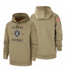 Mens Oakland Raiders 2019 Salute to Service Tan Sideline Therma Pullover Hoodie Mens Oakland Raiders 2019 Salute to Service Tan Sideline Therma Pullover Hoodie