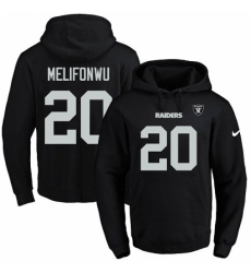 NFL Mens Nike Oakland Raiders 20 Obi Melifonwu Black Name Number Pullover Hoodie NFL Mens Nike Oakland Raiders 20 Obi Melifonwu Black Name Number Pullover Hoodie