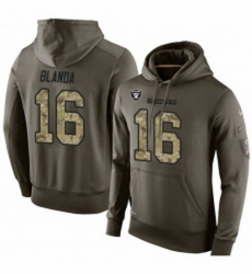 NFL Nike Oakland Raiders 16 George Blanda Green Salute To Service Mens Pullover Hoodie NFL Nike Oakland Raiders 16 George Blanda Green Salute To Service Mens Pullover Hoodie