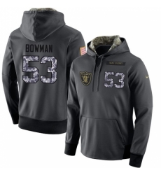 NFL Nike Oakland Raiders 53 NaVorro Bowman Stitched Black Anthracite Salute to Service Player Performance Hoodie NFL Nike Oakland Raiders 53 NaVorro Bowman Stitched Black Anthracite Salute to Service Player Performance Hoodie
