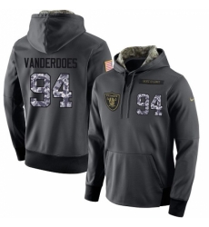 NFL Nike Oakland Raiders 94 Eddie Vanderdoes Stitched Black Anthracite Salute to Service Player Performance Hoodie NFL Nike Oakland Raiders 94 Eddie Vanderdoes Stitched Black Anthracite Salute to Service Player Performance Hoodie