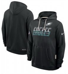 Men Philadelphia Eagles Black Sideline Standard Issue Top Prospect Dri FIT Hoodie