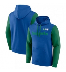 Men Fanatics Royal Seattle Seahawks Fleece Pullover Hoodie