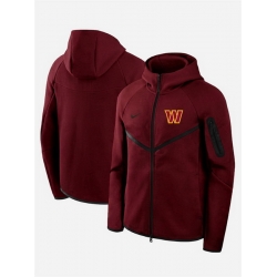 Men Washington Commanders Red Tech Fleece Full Zip Windrunner Hoodie