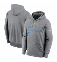 Men Nike Heather Gray Los Angeles Chargers Performance Pullover Hoodie Men Nike Heather Gray Los Angeles Chargers Performance Pullover Hoodie