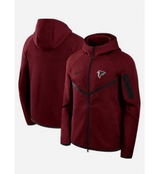 Men Atlanta Falcons Red Tech Fleece Full Zip Windrunner Hoodie