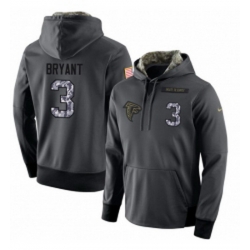 NFL Mens Nike Atlanta Falcons 3 Matt Bryant Stitched Black Anthracite Salute to Service Player Performance Hoodie