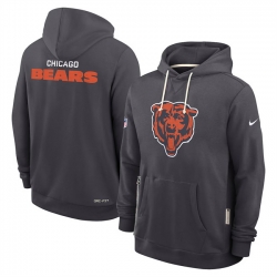 Men Chicago Bears Anthracite Sideline Standard Issue Initial Home Dri FIT Pullover Hoodie