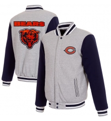Men Chicago Bears Jacket 2026 Gray Navy Blue Men Chicago Bears Jacket 2026 Gray Navy Blue