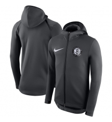 Men Brooklyn Nets Nike Showtime Therma Flex Performance Full Zip Hoodie Charcoal Men Brooklyn Nets Nike Showtime Therma Flex Performance Full Zip Hoodie Charcoal