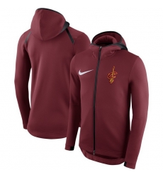 Men Cleveland Cavaliers Nike Showtime Therma Flex Performance Full Zip Hoodie Red Men Cleveland Cavaliers Nike Showtime Therma Flex Performance Full Zip Hoodie Red