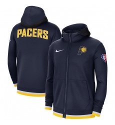 Men Indiana Pacers Nike 75th Anniversary Performance Showtime Full Zip Hoodie Jacket Navy Men Indiana Pacers Nike 75th Anniversary Performance Showtime Full Zip Hoodie Jacket Navy