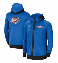 Men Nike Oklahoma City Thunder Blue Authentic Showtime Performance Full Zip Hoodie Jacket Men Nike Oklahoma City Thunder Blue Authentic Showtime Performance Full Zip Hoodie Jacket