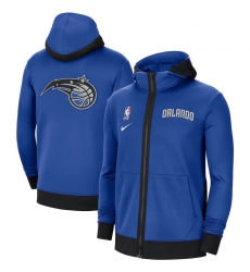 Men Nike Orlando Magic Blue Authentic Showtime Performance Full Zip Hoodie Jacket Men Nike Orlando Magic Blue Authentic Showtime Performance Full Zip Hoodie Jacket