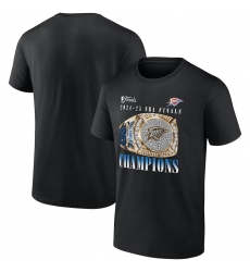 Men Oklahoma City Thunder Black 2025 Finals Champions Inbound Pass Ring T Shirt