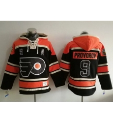 Flyers #9 Ivan Provorov Black Sawyer Hooded Sweatshirt Stitched NHL Jersey Flyers #9 Ivan Provorov Black Sawyer Hooded Sweatshirt Stitched NHL Jersey