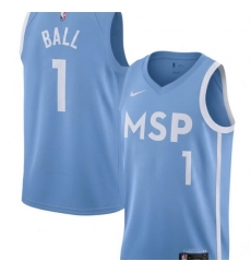 Men Minnesota Timberwolves LaMelo Ball #1 Blue Stitched NBA Jersey