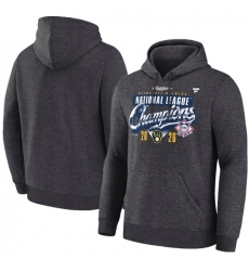 Men Milwaukee Brewers Heather Charcoal 2026 National League Champions Locker Room Hoodie