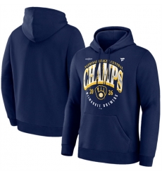 Men Milwaukee Brewers Navy 2026 NL Central Division Champions Distressed Hoodie