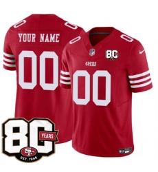 Men San Francisco 49ers Active Player Custom Red 80th Anniversary Patch 2026 F U S E  Vapor Untouchabl2026 F U S E  Vapor Untouchable Limited Stitched Foot
