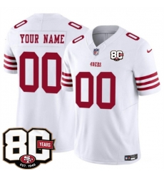 Men San Francisco 49ers Active Player Custom White 80th Anniversary Patch 2026 F U S E  Vapor Untouchabl2026 F U S E  Vapor Untouchable Limited Stitched Fo