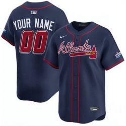 Men Women Youth Atlanta Braves Active Player Custom Navy 2025 Speedway Classic Alternate Limited Stitched Baseball Jersey