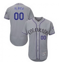 Men Women Youth All Size Colorado Rockies Custom Flex Base Jersey Grey Men Women Youth All Size Colorado Rockies Custom Flex Base Jersey Grey