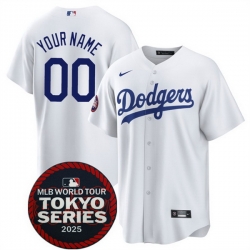 Men Women Youth Los Angeles Dodgers Active Player Custom White 2025 World Tour Tokyo Series Home Stitched Baseball Jersey