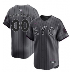 Men Women Youth New York Mets Customized Graphite City Connect Limited Stitched Baseball Jersey