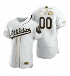 Men Women Youth Toddler All Size Oakland Athletics Custom Nike White Stitched MLB Flex Base Golden Edition Jersey Men Women Youth Toddler All Size Oakland Athletics Custom Nike White Stitched MLB Flex Base Golden Edition Jersey