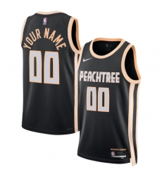 Unisex Atlanta Hawks Nike Black 2025 2026 City Edition Swingman Custom Jersey