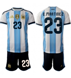 Argentina 2026 FIFA World Cup Soccer Jersey White #23 E.MARTINEZ