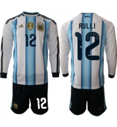 Argentina 2026 FIFA World Cup Soccer Jersey White LONG #12 RULLI