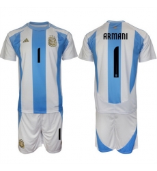 Men Argentina 1 Armani White Blue 2024 25 Home Soccer Jersey Suit Men Argentina 1 Armani White Blue 2024 25 Home Soccer Jersey Suit