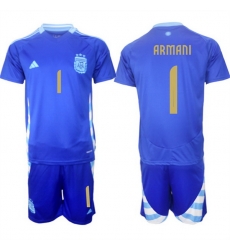 Men Argentina 1 Franco Armani Blue 2024 25 Away SoccerJersey Suit