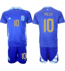 Men Argentina 10 Lionel Messi Blue 2024 25 Away SoccerJersey Suit Men Argentina 10 Lionel Messi Blue 2024 25 Away SoccerJersey Suit