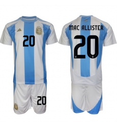 Men Argentina 20 Alexis Mac Allister White Blue 2024 25 Home Soccer Jersey Suit Men Argentina 20 Alexis Mac Allister White Blue 2024 25 Home Soccer Jersey Suit