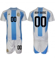 Men Argentina Custom White Blue 2024 25 Home Soccer Jersey Suit Men Argentina Custom White Blue 2024 25 Home Soccer Jersey Suit