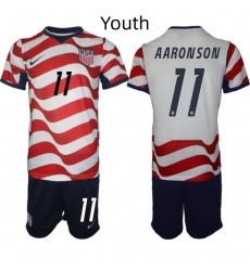 USA FIFA World Cup 2026 Soccer Red Home Jersey Brenden Aaronson #11