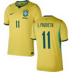 Men 11 Brazil National Team Lucas Paqueta 2026 Home Jersey 1