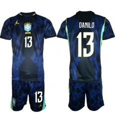Men Brazil 2026 FIFA World Cup Blue Away Soccer Jersey DANILO #13 Men Brazil 2026 FIFA World Cup Blue Away Soccer Jersey DANILO #13