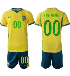 Men Brazil 2026 FIFA World Cup Yellow Home Soccer Jersey CUSTOM Green