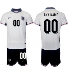 Men England Custom 2024 25 White Home Soccer Jersey Suit