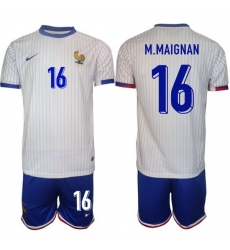 Men France 16 Steve Mandanda White 2024 25 Away Soccer Jersey Suit Men France 16 Steve Mandanda White 2024 25 Away Soccer Jersey Suit