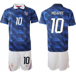 Men France 2026 FIFA World Cup Blue Soccer Jersey #10 Kylian Mbappe
